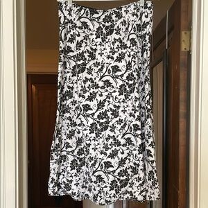 Elegant Black and White Floral Skirt